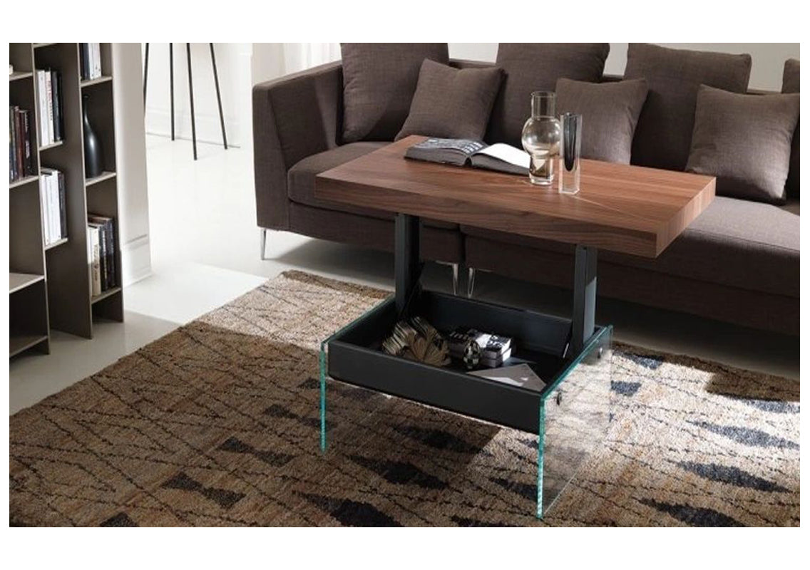 Bellagio Walnut Top Rectangular Coffee Table (Quick Ship)