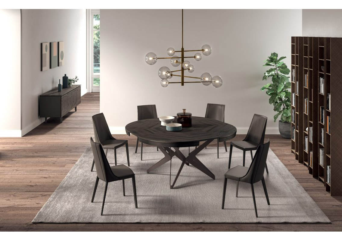 Big Round Extendable Dining Table