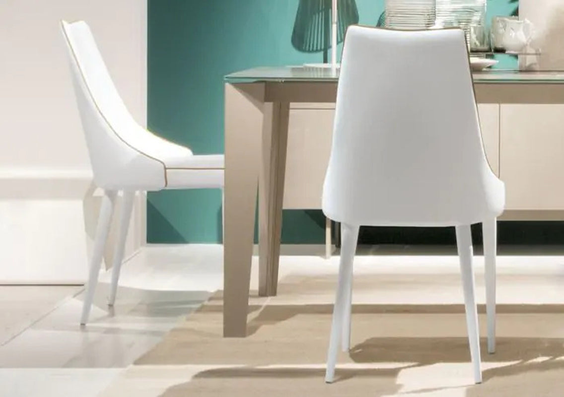 Clara Chair In White Eco Leather  (Quick Ship)