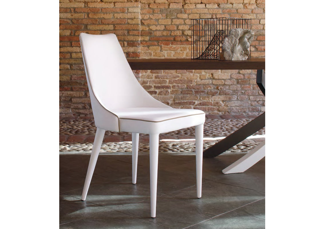 Clara Chair In White Eco Leather  (Quick Ship) - 7 left