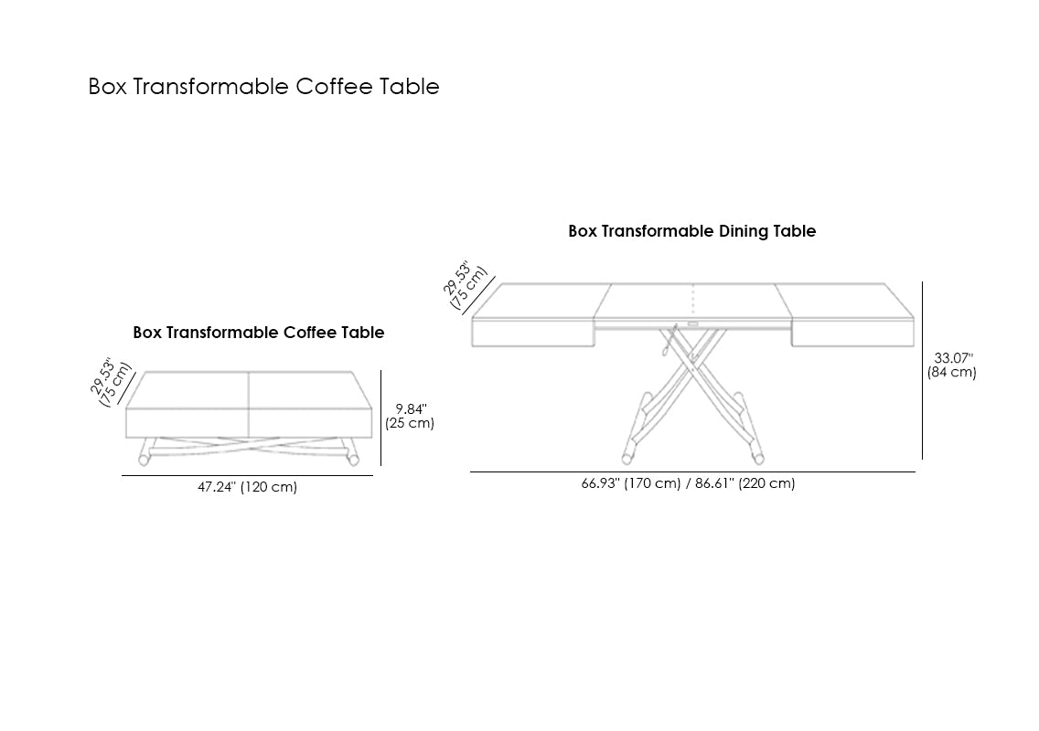 Box Transformable Coffee Table