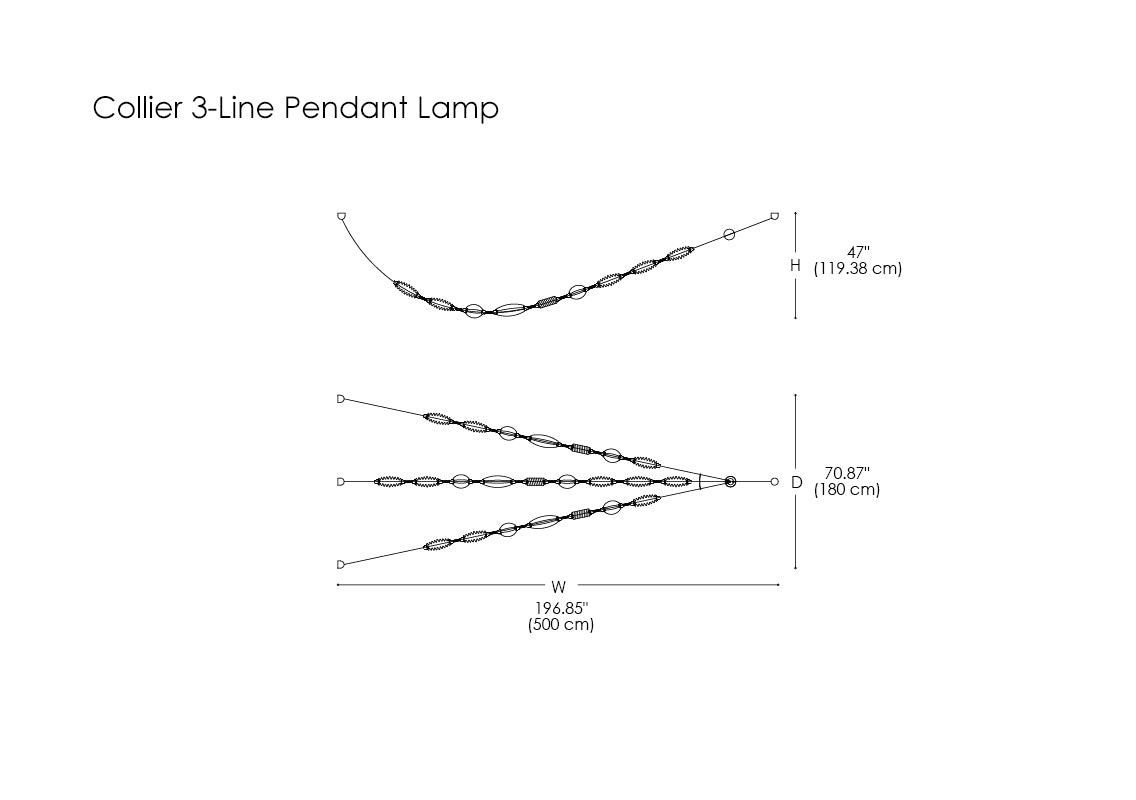 Collier 3-Line Pendant Lamp