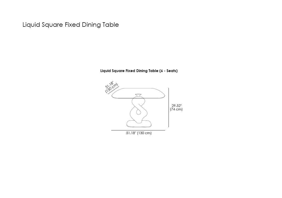 Liquid Square Fixed Dining Table