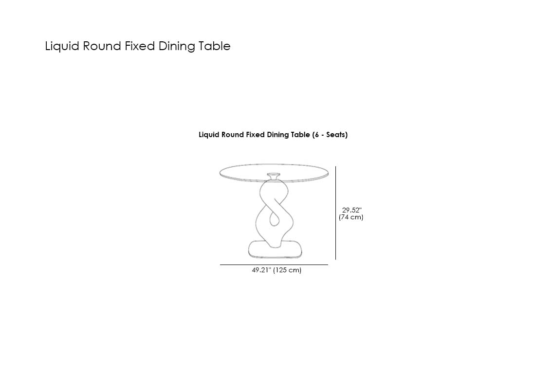 Liquid Round Fixed Dining Table