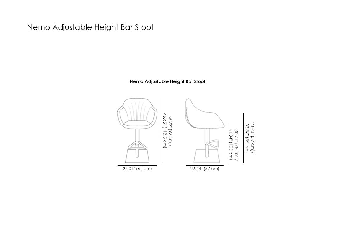 Nemo Adjustable Height Bar Stool