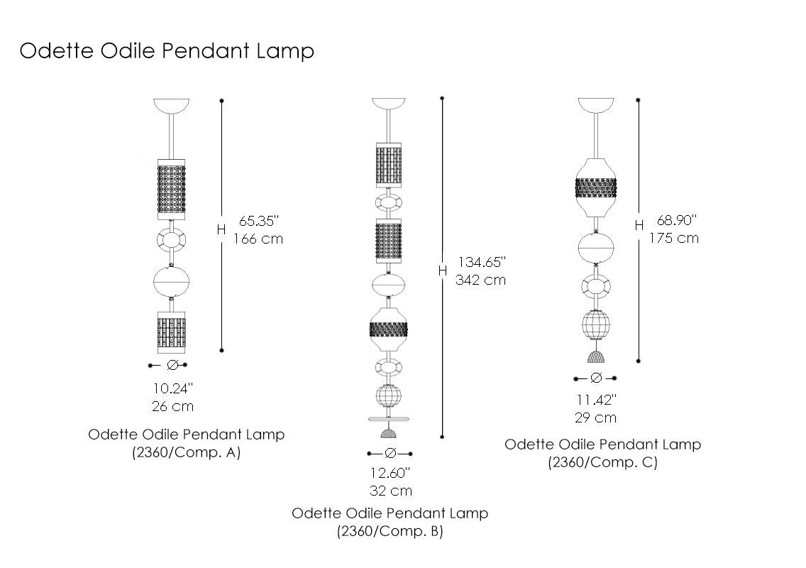 Odette Odile Pendant Lamp Comp. H