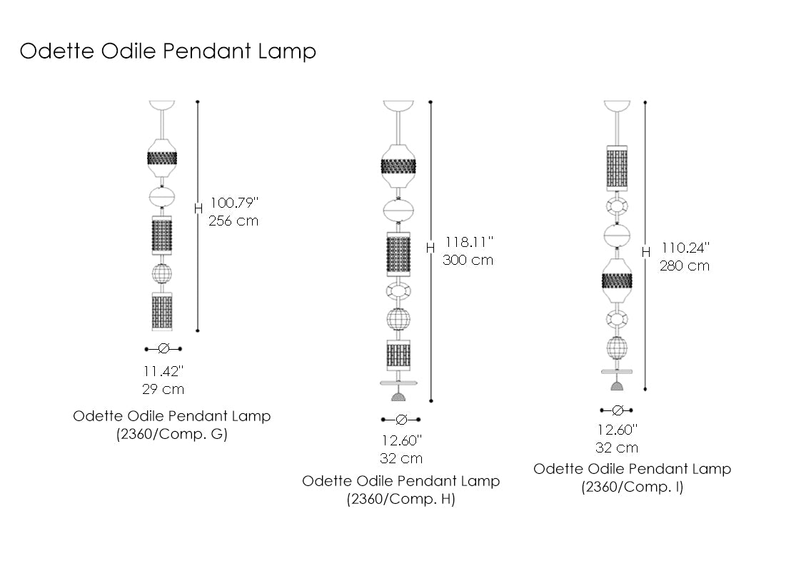 Odette Odile Pendant Lamp Comp. H