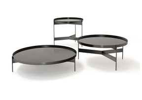 Abaco Coffee & Side Table In High Glossy Titanio (Quick Ship)