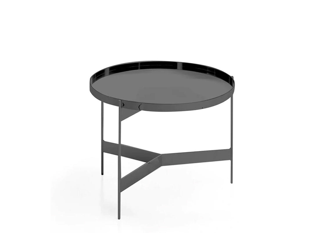 Abaco Coffee & Side Table In High Glossy Titanio (Quick Ship)