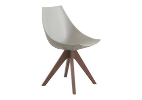 Gamma - Lacquered Chair With Wooden Slanted Legs