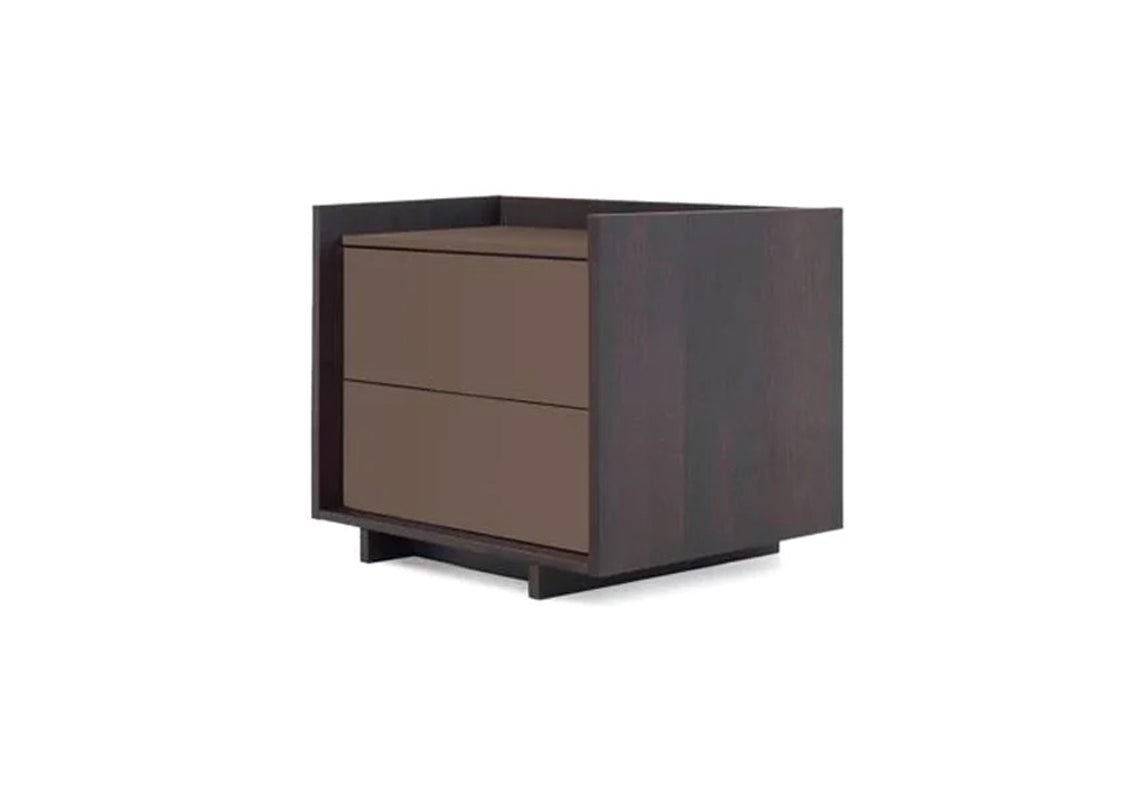 Kyoto 2-Drawer Nightstand In Burnt Oak Structure (Quick Ship)