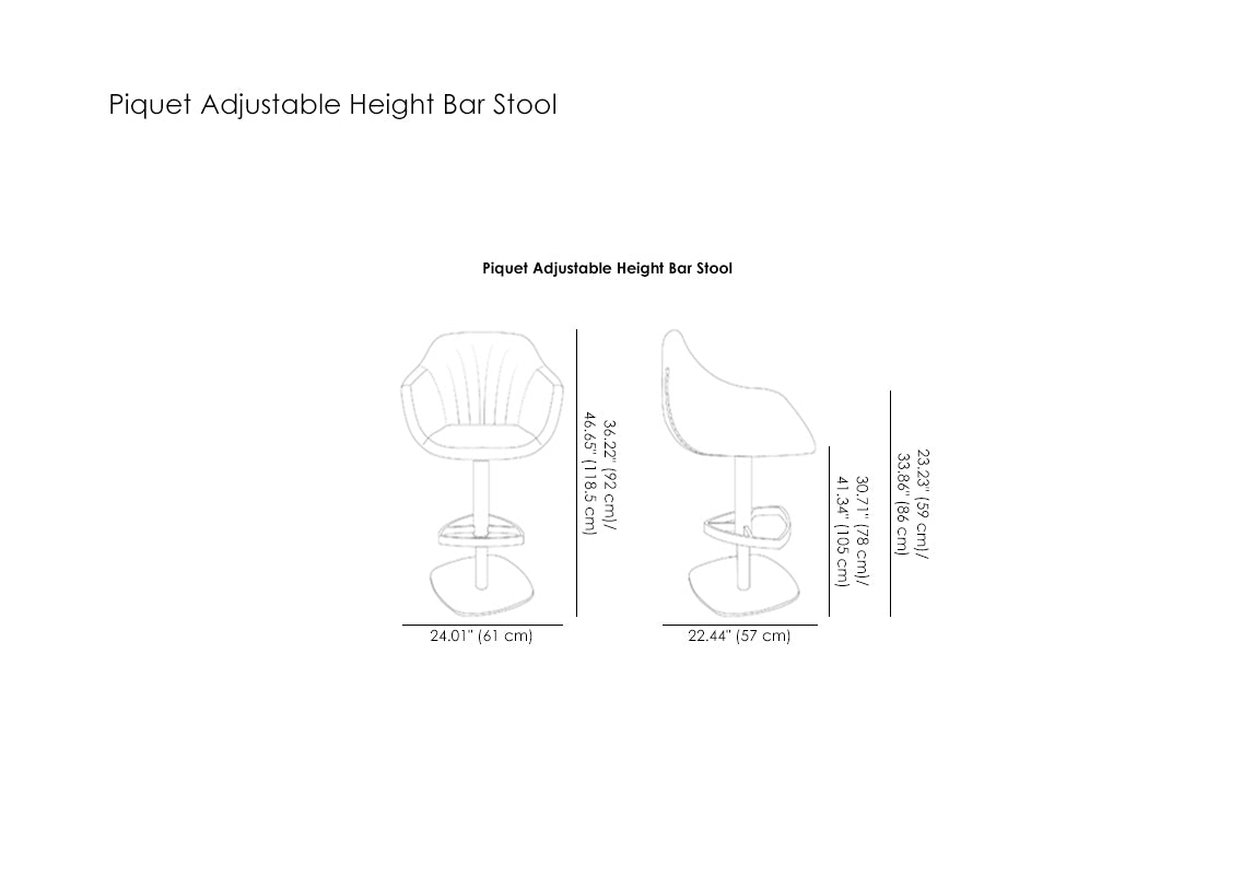 Piquet Adjustable Height Bar Stool