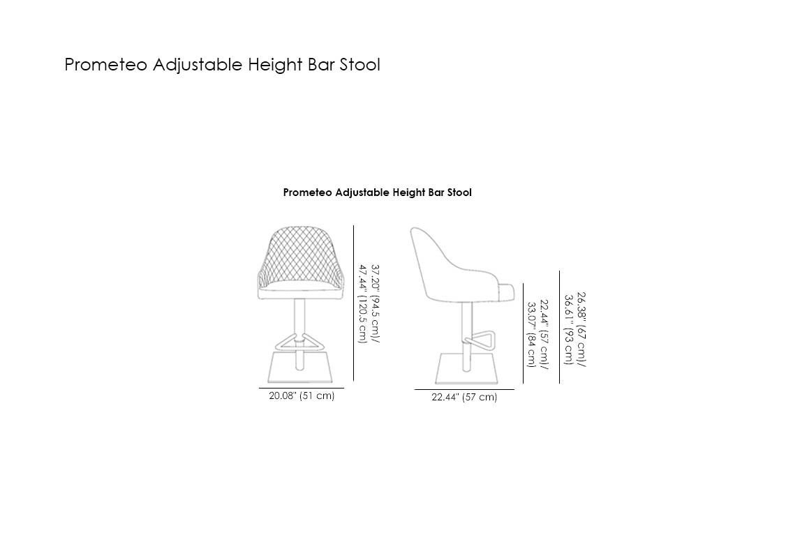 Prometeo Adjustable Height Bar Stool