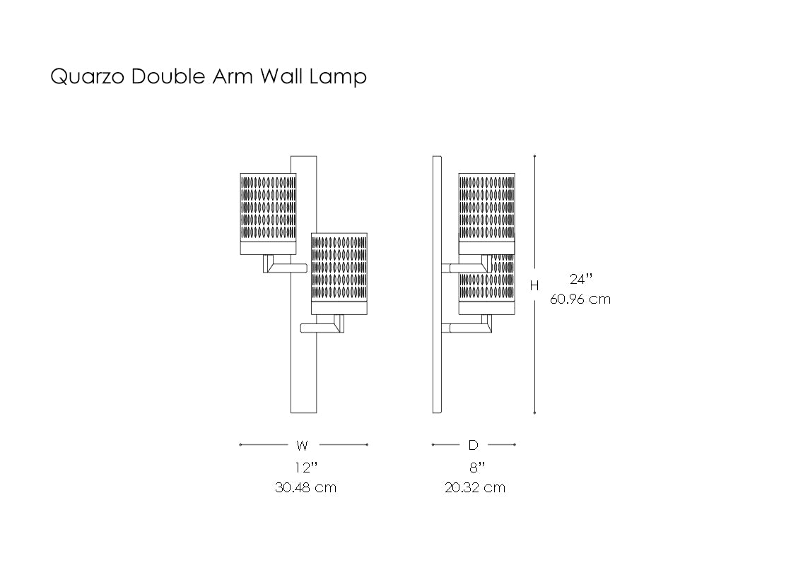 Quarzo Double Arm Wall Lamp