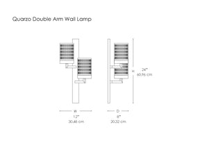 Quarzo Double Arm Wall Lamp