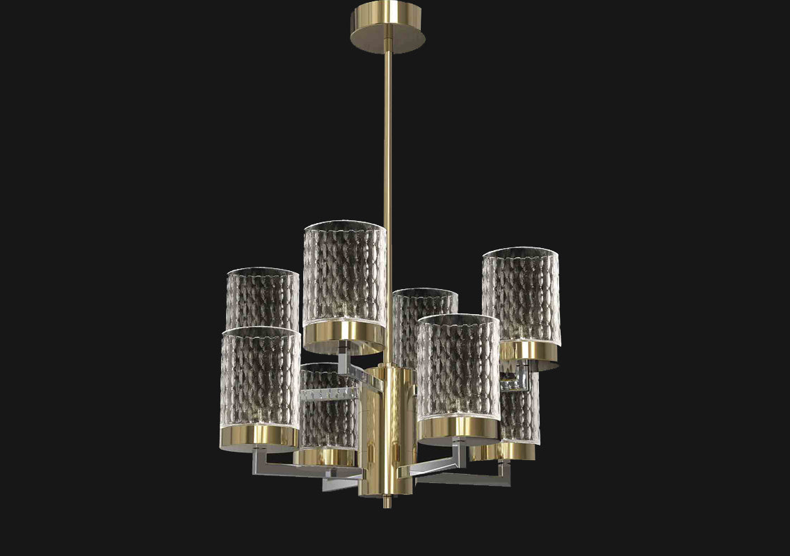 Quarzo Chandelier 4+4 Lights