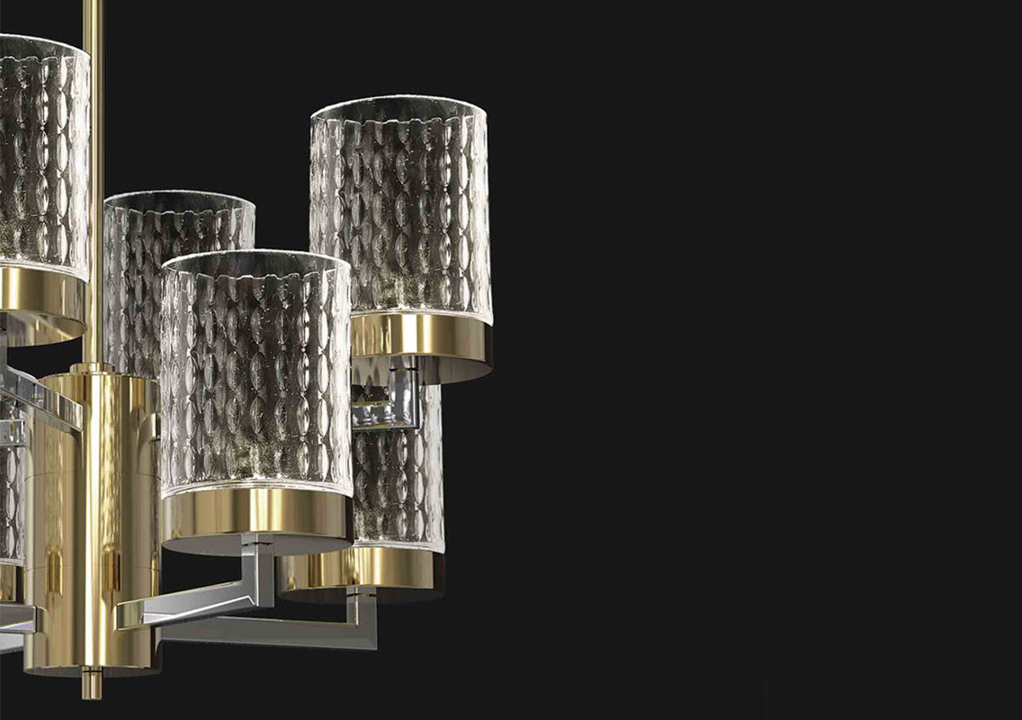 Quarzo Chandelier 4+4 Lights