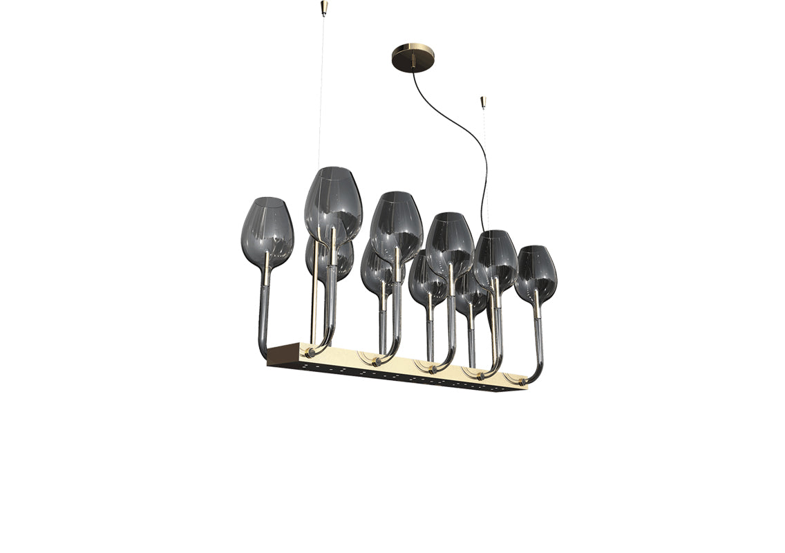 Rose Linear 10-Light Pendant Lamp