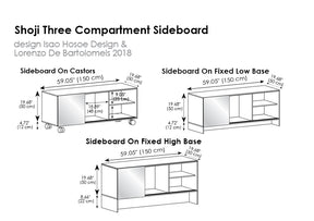 Shoji Three Compartment Sideboard