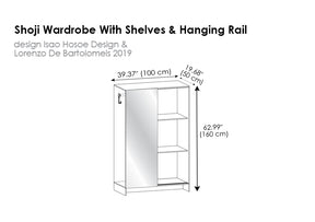 Shoji Wardrobe With Shelves & Hanging Rail