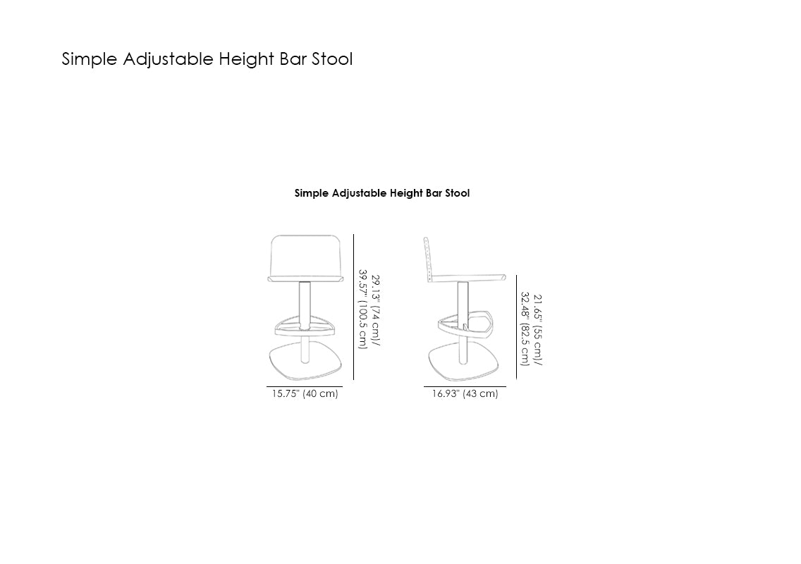 Simple Adjustable Height Bar Stool