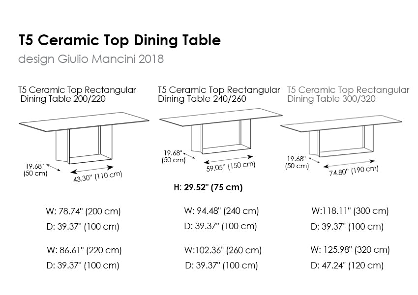 T5 Ceramic Top Dining Table