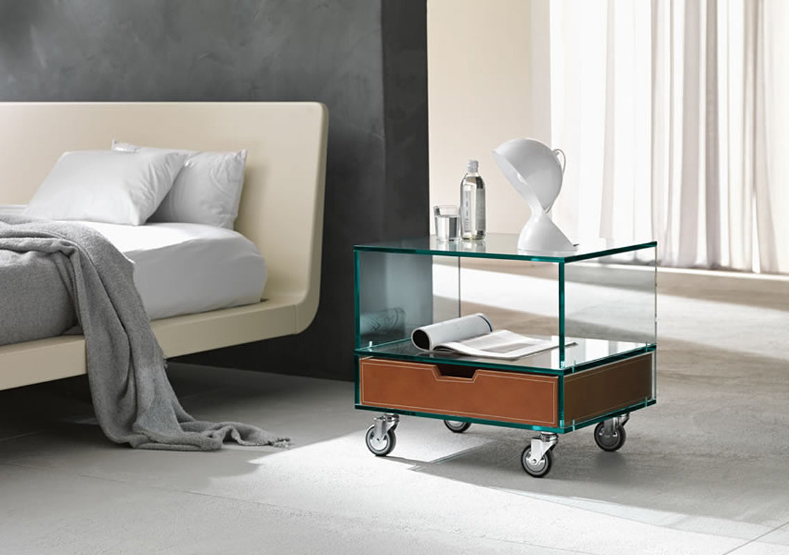 Grattacielo Bed Side Table On Casters