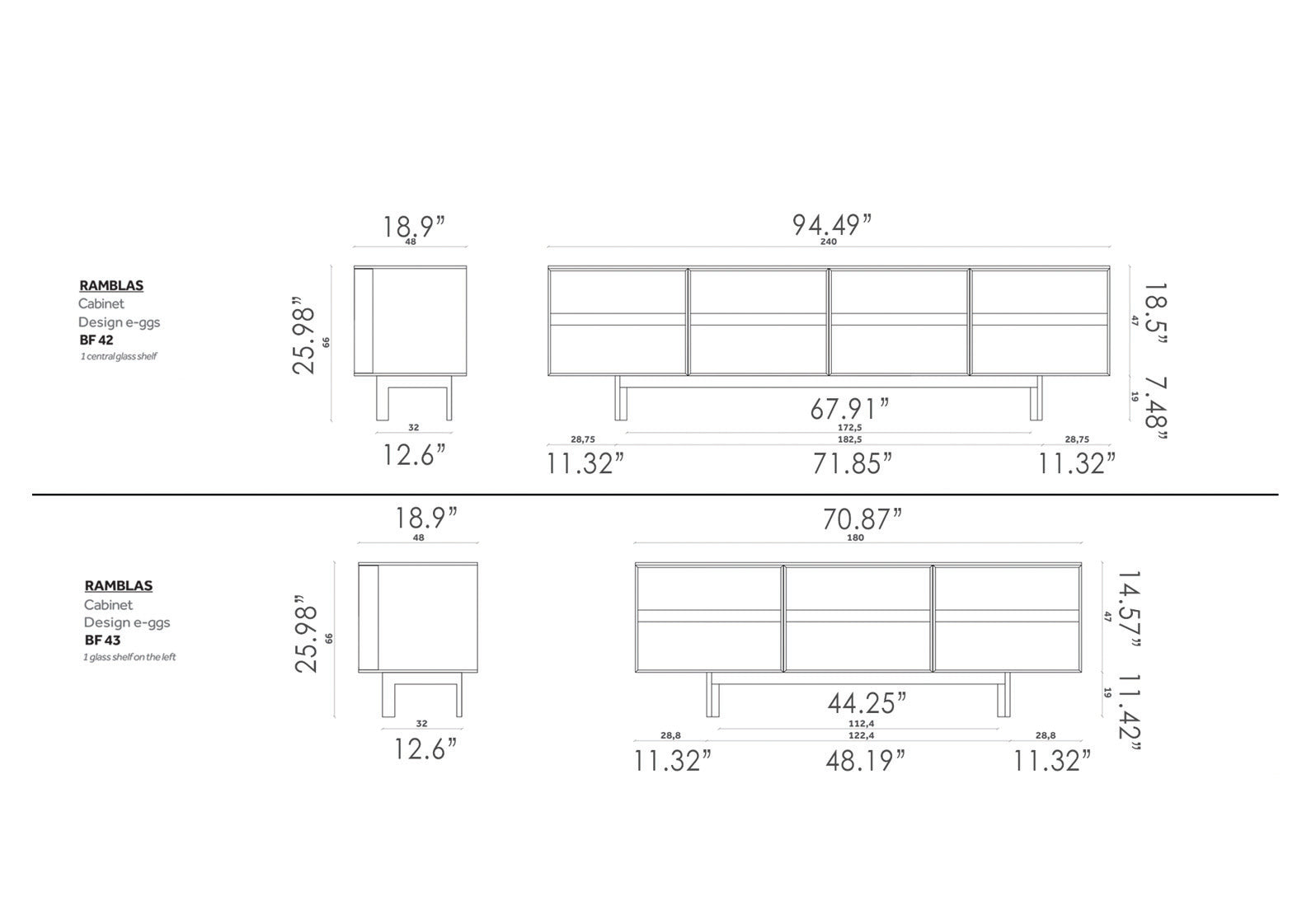 Ramblas Sideboard With Door Bookcase, Integrated Vase & Air Purifier