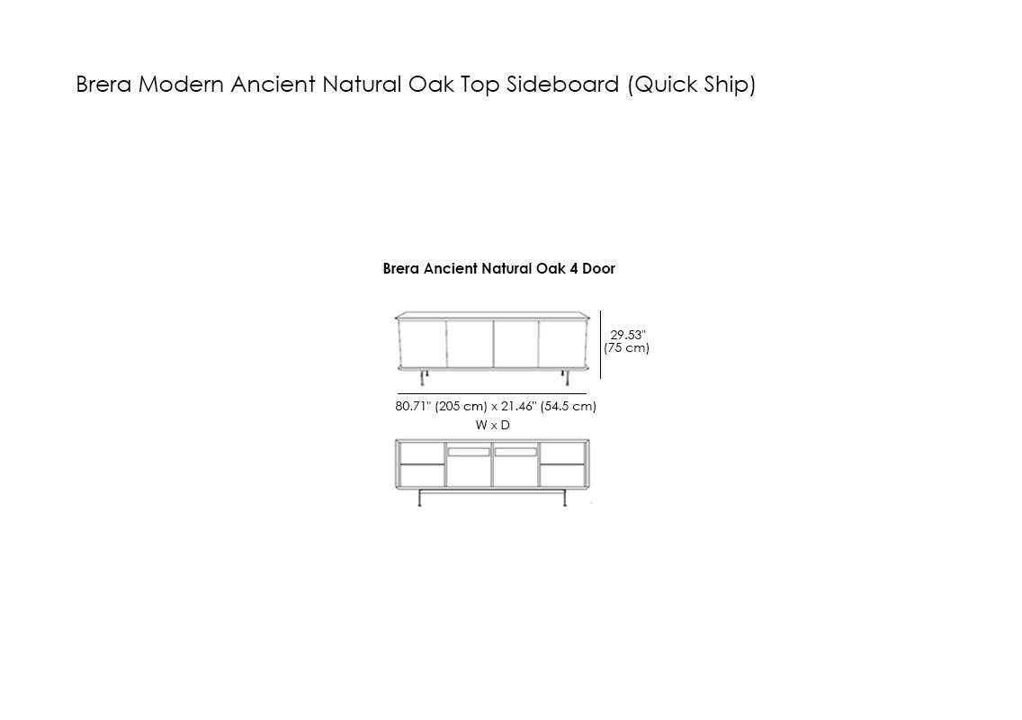 Brera Modern Ancient Natural Oak Sideboard (Quick Ship)