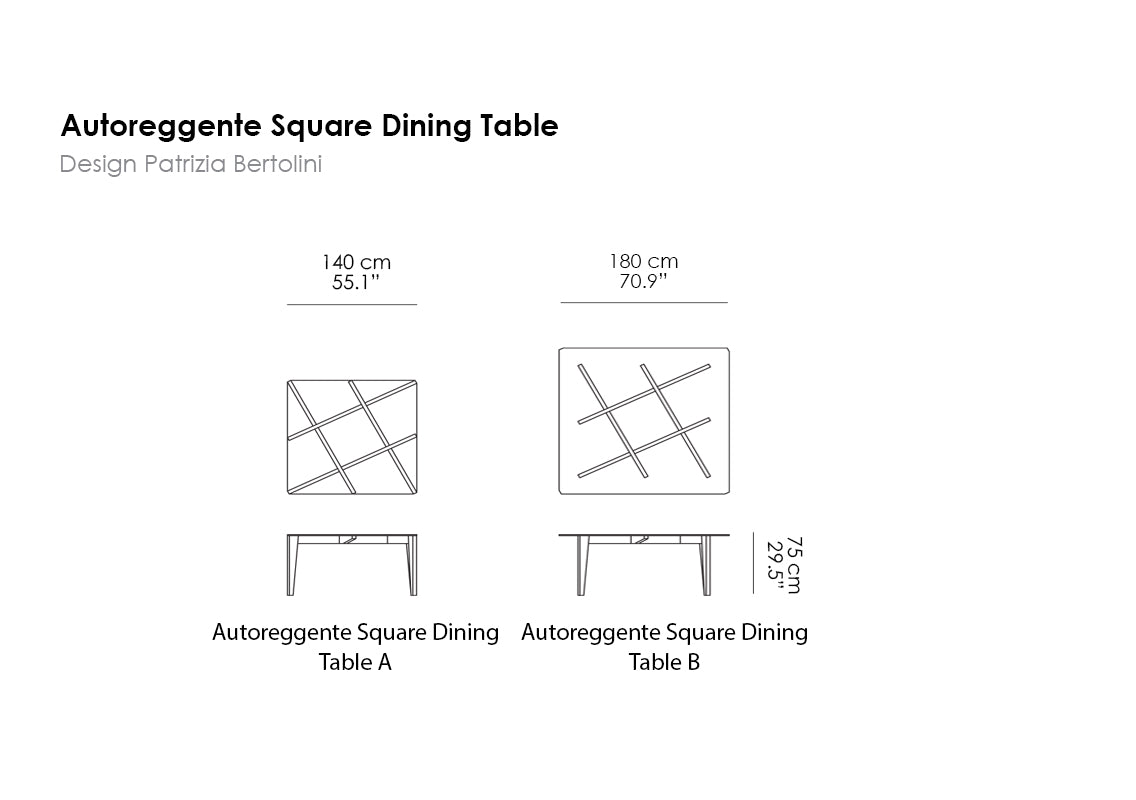AUTOREGGENTE Square Dining Table