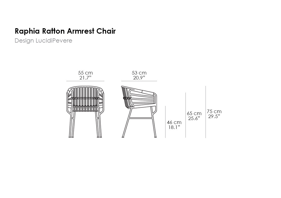 Raphia Rattan Armrest Chair