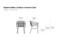 Raphia Rattan Outdoor Armrest Chair
