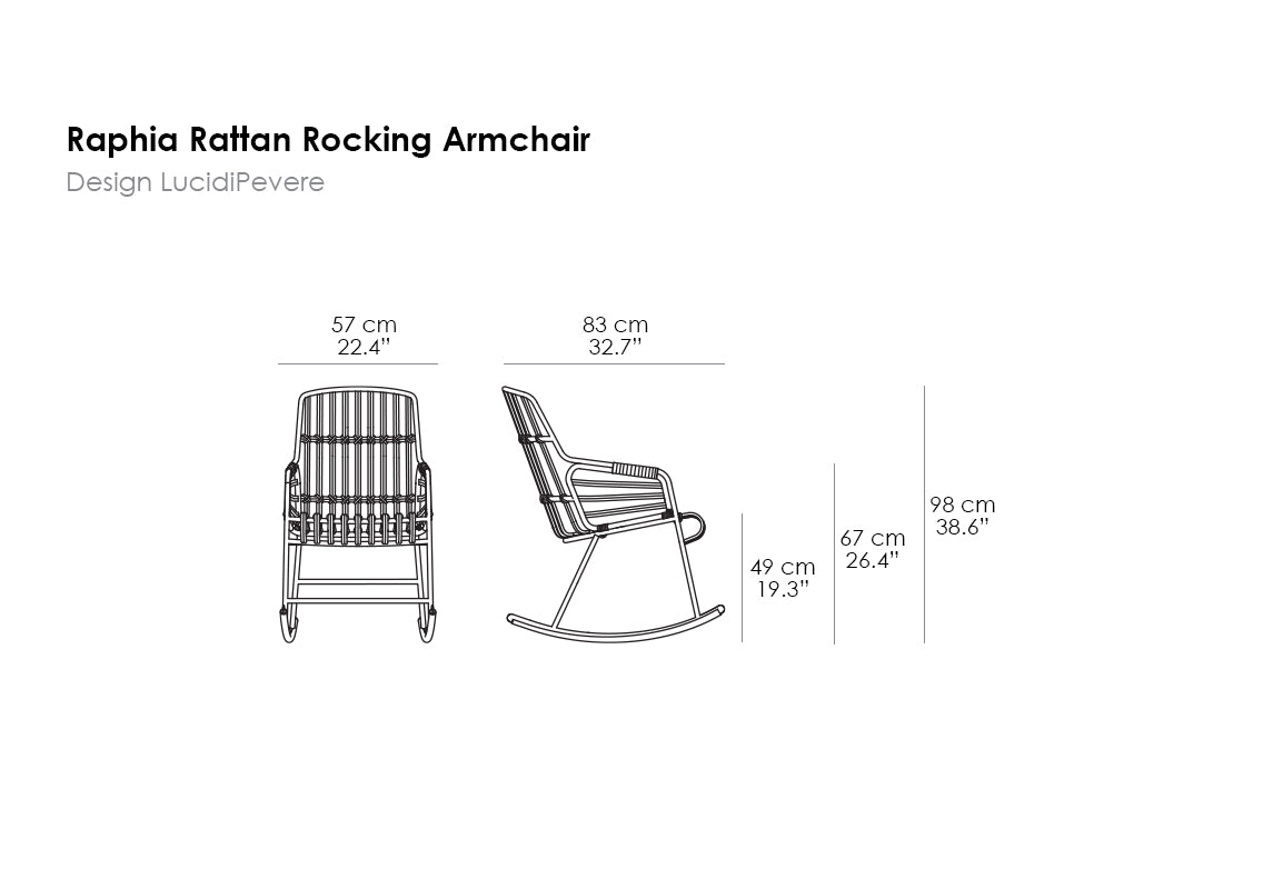 Raphia Rattan Rocking Armchair