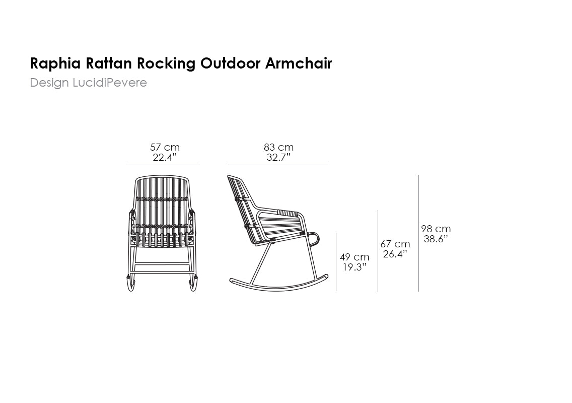 Raphia Rattan Rocking Outdoor Armchair