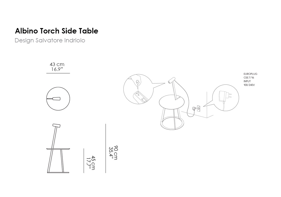 Albino Torch Side Table