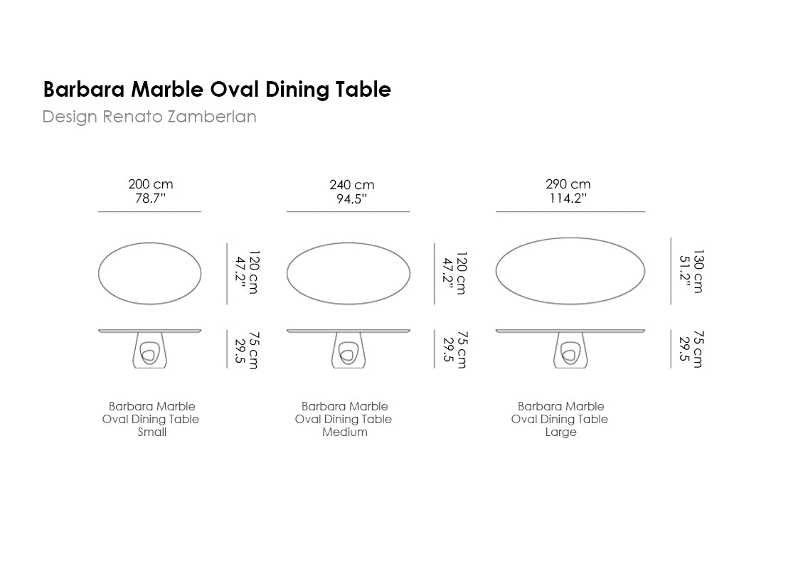 Barbara Marble Oval Dining Table