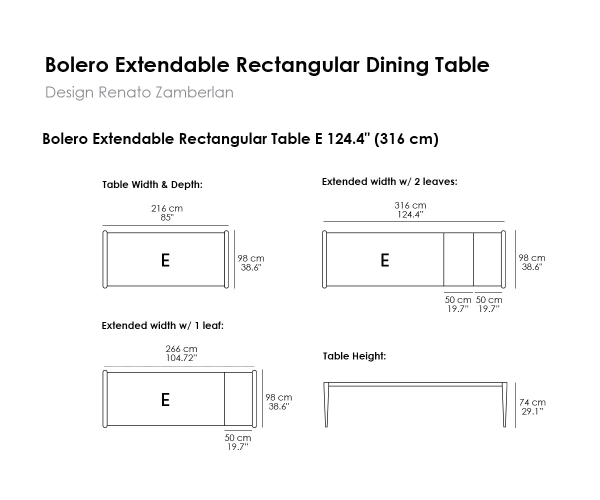 Bolero Extendable Rectangular Dining Table
