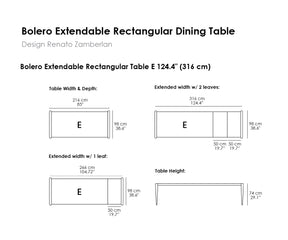 Bolero Extendable Rectangular Dining Table