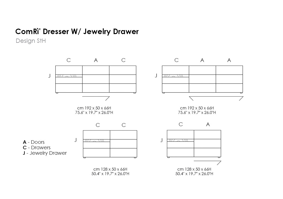 ComRì' Dresser w/ Jewelry Drawer