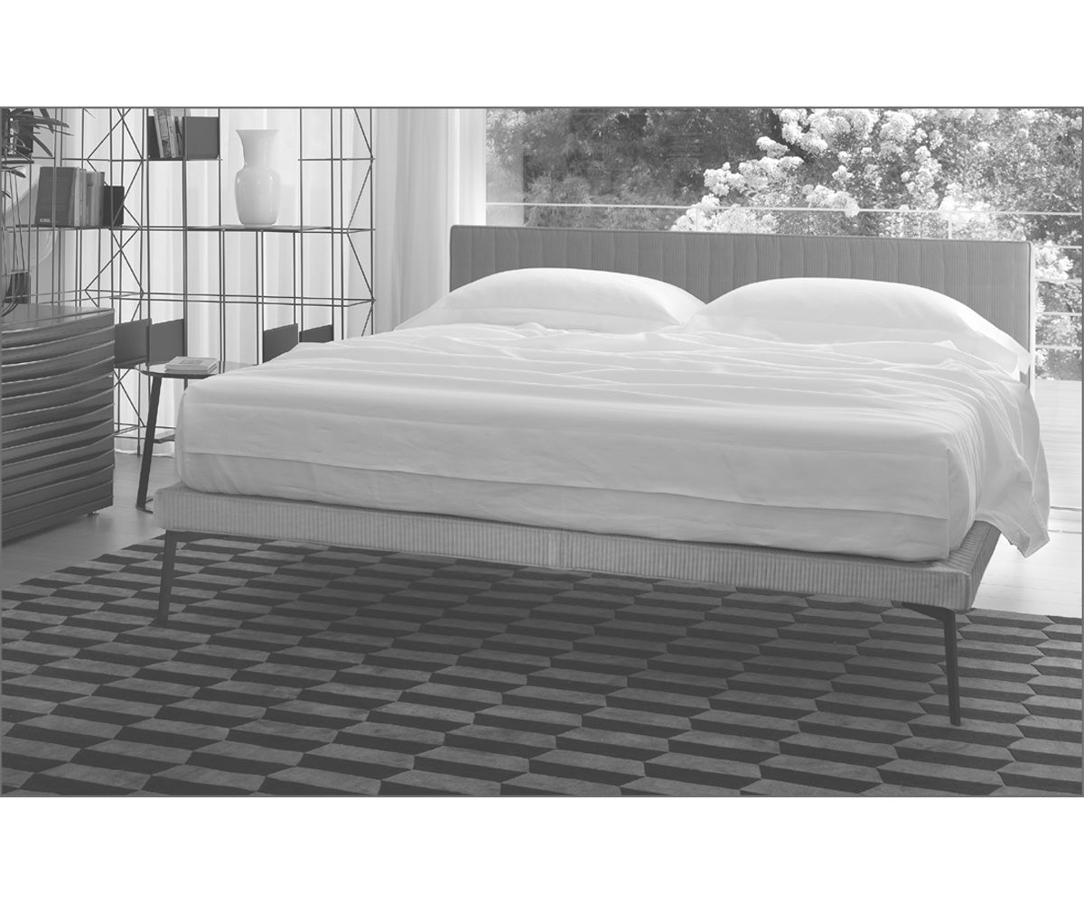Ebridi Quilted Mid-Century Modern Bed. Removable Cover.