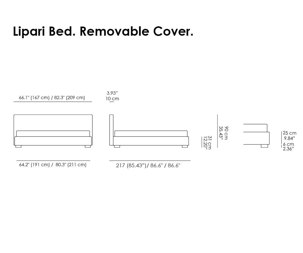 Lipari Bed. Removable Cover.