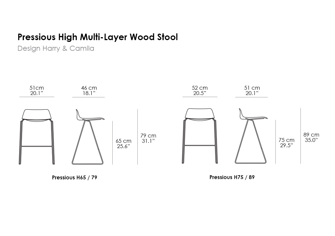 Pressious High Multi-Layer Wood Stool (Sold In Pairs)