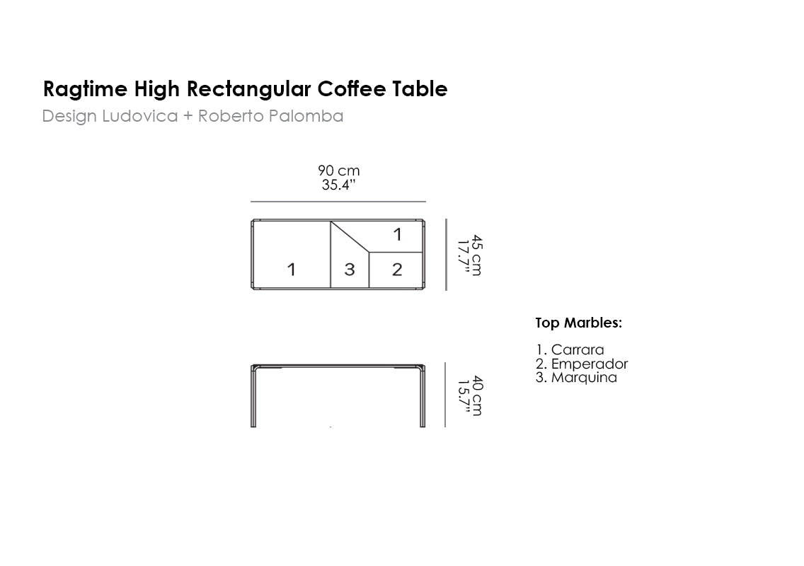 Ragtime High Rectangular Coffee Table
