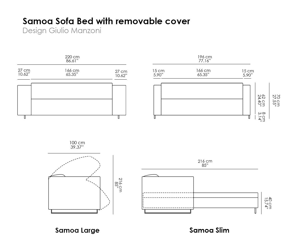 Samoa Sofa Bed. Removable Cover.
