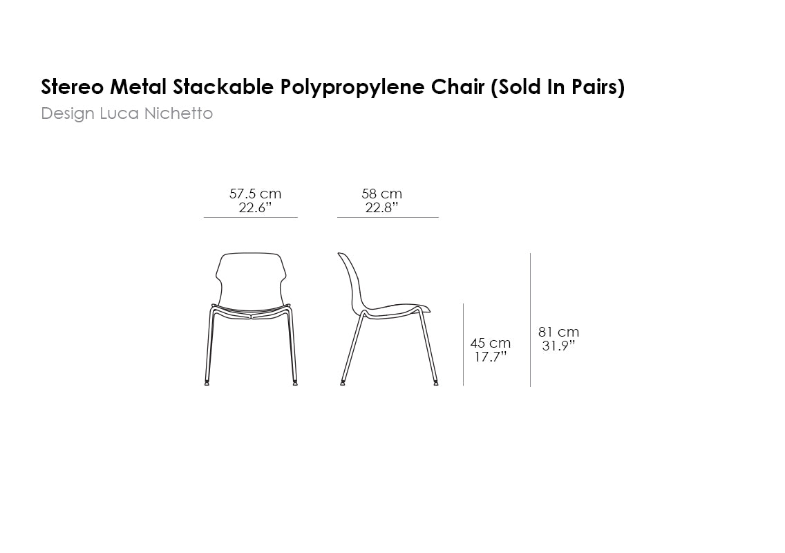 Stereo Metal Stackable Polypropylene Chair (Sold In Pairs)