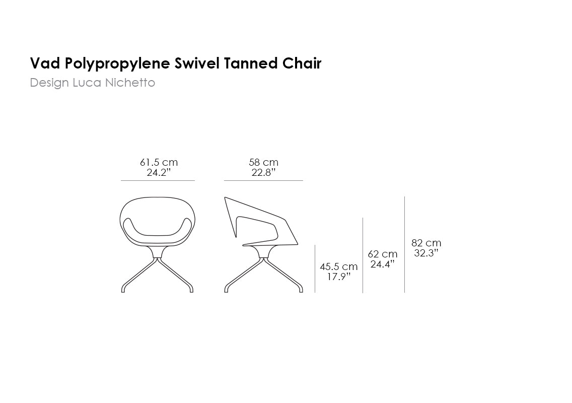 Vad Polypropylene Swivel Tanned Chair