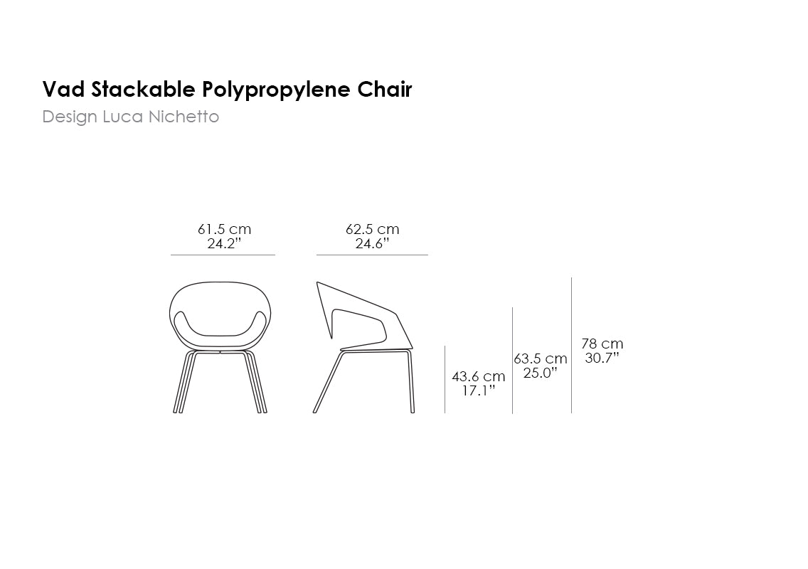 Vad Stackable Polypropylene Chair (Sold In Pairs)