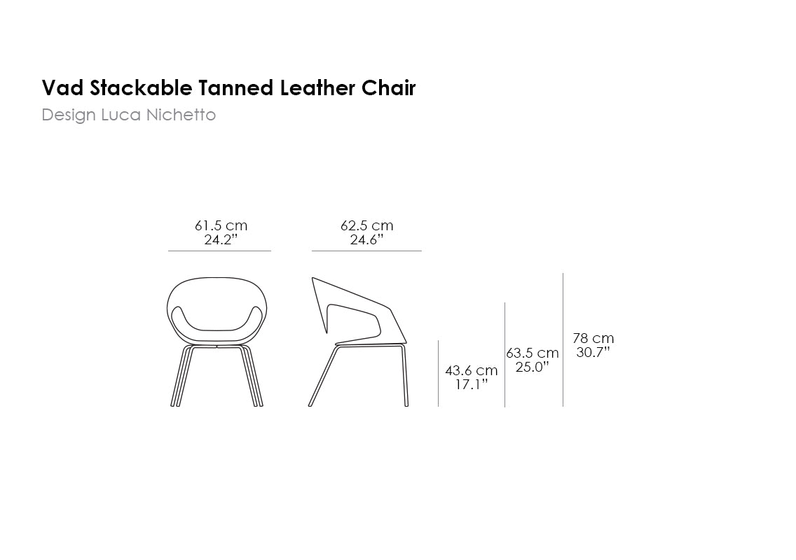 Vad Stackable Tanned Leather Chair