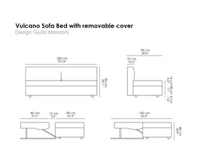 Vulcano Sofa Bed. Removable Cover.