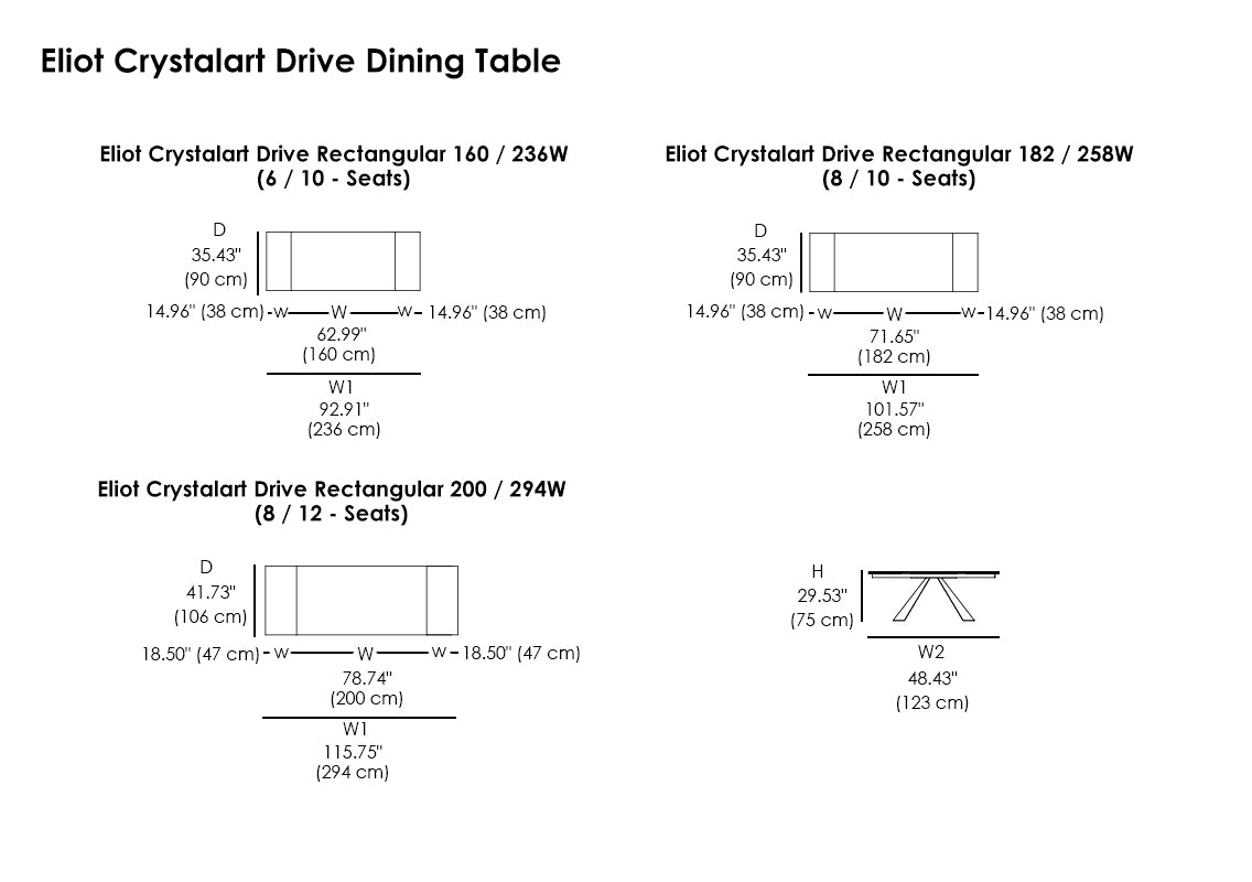Eliot Crystalart Drive Dining Table